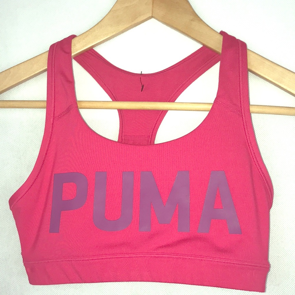 PUMA Pink Sports Bra Athleisure Activewear Sporty Yoga Gym Workout Size S/P